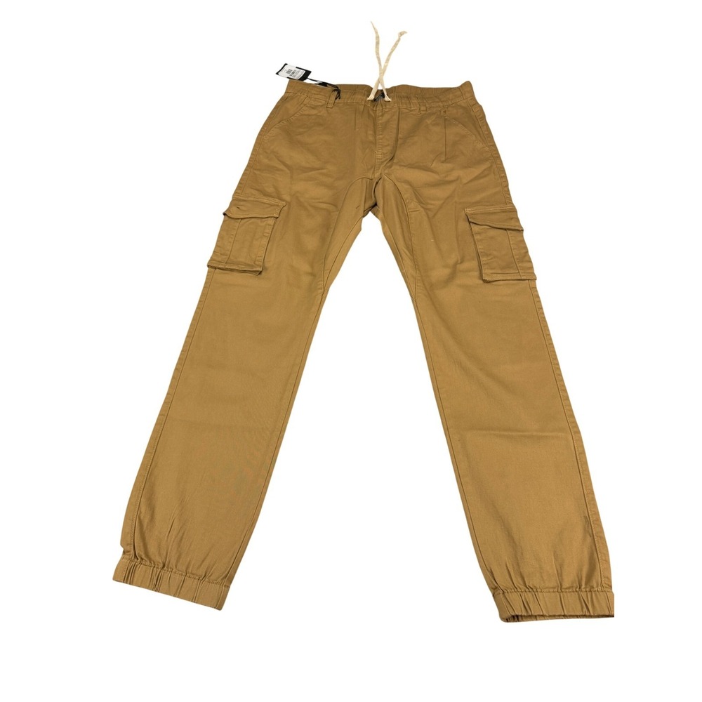 Victorious Mens Wheat Cargo Jogger Pants JG805 Tan Streetwear Twill 2XL NEW